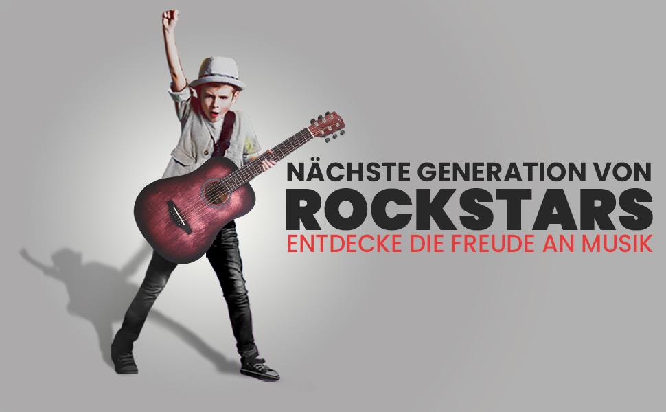 Акустична гітара Pyle – Класична гітара з датчиком, для початківців, дітей та дорослих, розмір 1/2, з тюнером та комплектом Crimson Burst Matt