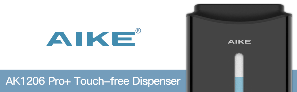 AIKE Automatic Stainless Steel Soap Dispenser - 1100ml Commercial Wall Mount with Window - AK1206 Brushed (Matte Black)