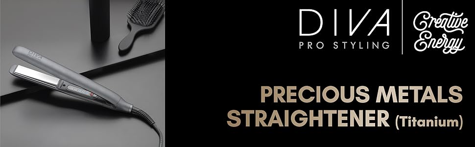Випрямляч для волосся Diva Pro Styling Precious Metals Touch - Titanium PRO202