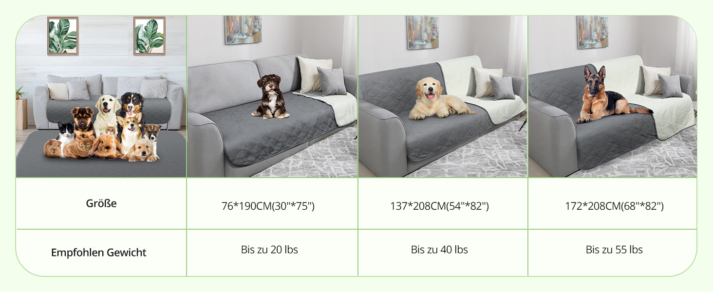 Водонепроникний килимок для собак TAIKURA, антиковзаючий килимок для тварин, міцний килимок для котів, багаторазовий. Захист для дивану, ліжка, автокрісла. Можна прати в пральній машині (темно-сірий, 76 x 190 см)