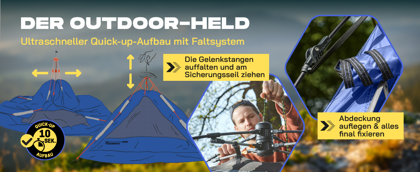 Lumaland Outdoor Pop-Up Dome Tent - 2-3 Person Tent