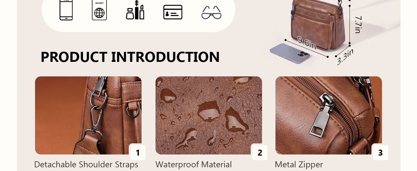 Сумка жіноча через плече MUIIKOLA середнього розміру, екошкіра бежево-сірого кольору, м'який широкий ремінь