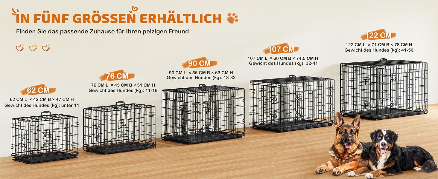 Клітка для собак Yaheetech 90x56x63 см, розкладний вольєр з перегородкою, 2 двері, чорна, для дому та транспортування