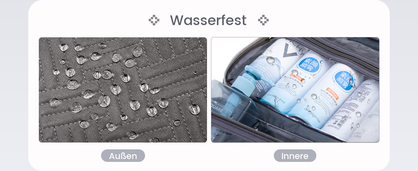 Чоловіча/Жіноча косметичка OVEVOOK водонепроникна для підвішування з гачками, велика з відділенням для прикрас (Сірий, M-Update)