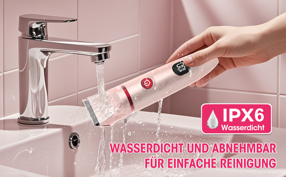 Suttik 3-в-1 тример для інтимної зони для жінок. Електричний бездротовий триммер для бікіні, вологостійкий (IPX6). Зручний подарунок (рожевий)