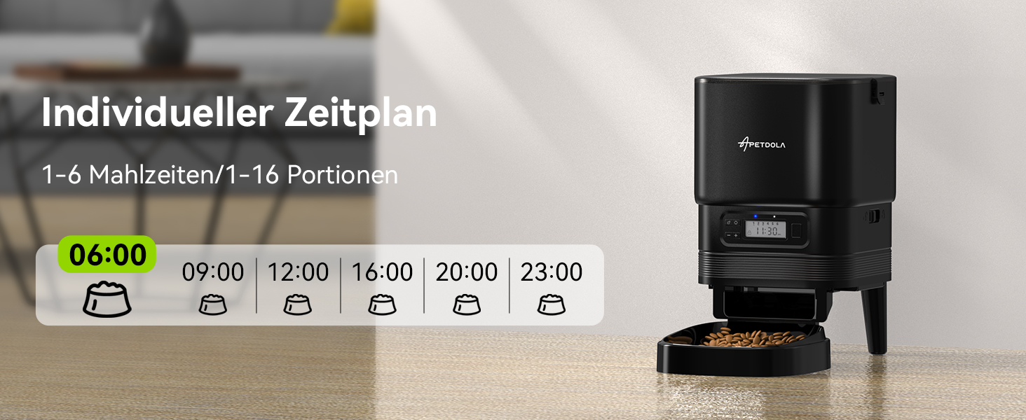 Автоматичний годівниця для котів APETDOLA з Wi-Fi, 4L, з програмуванням по додатку, 10 сек. запис голосу, для котів та собак, чорний