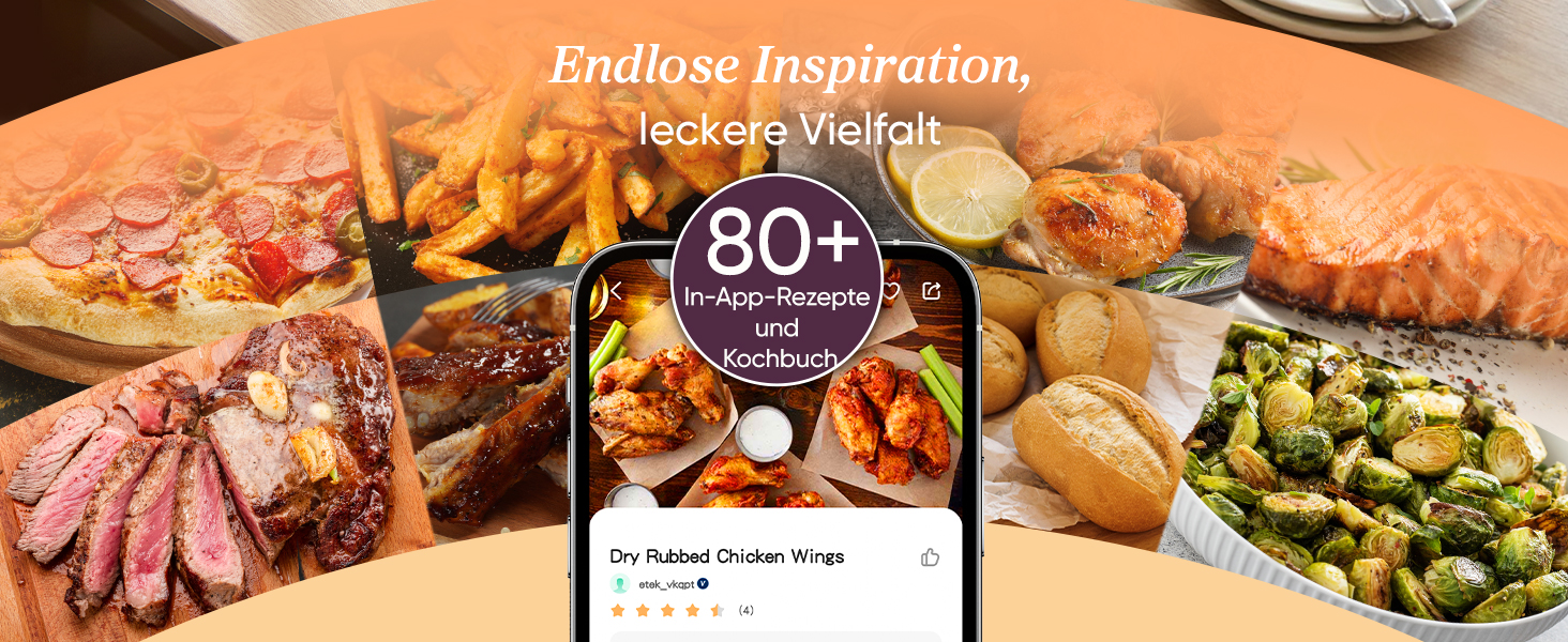 Фритюрниця Cosori Turboblaze Airfryer 9-в-1 з об'ємом 6л, сірий колір, з тихим DC мотором та 87 рецептами