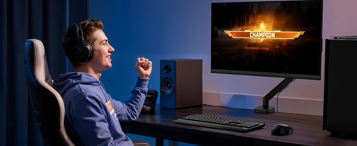 Кронштейн для двох моніторів Acer, ергономічний підвійний стійка-тримач із газліфтом для екранів 17-32 дюймів, VESA 75/100 мм, навантаження 2-9 кг, з кабелем-менеджментом