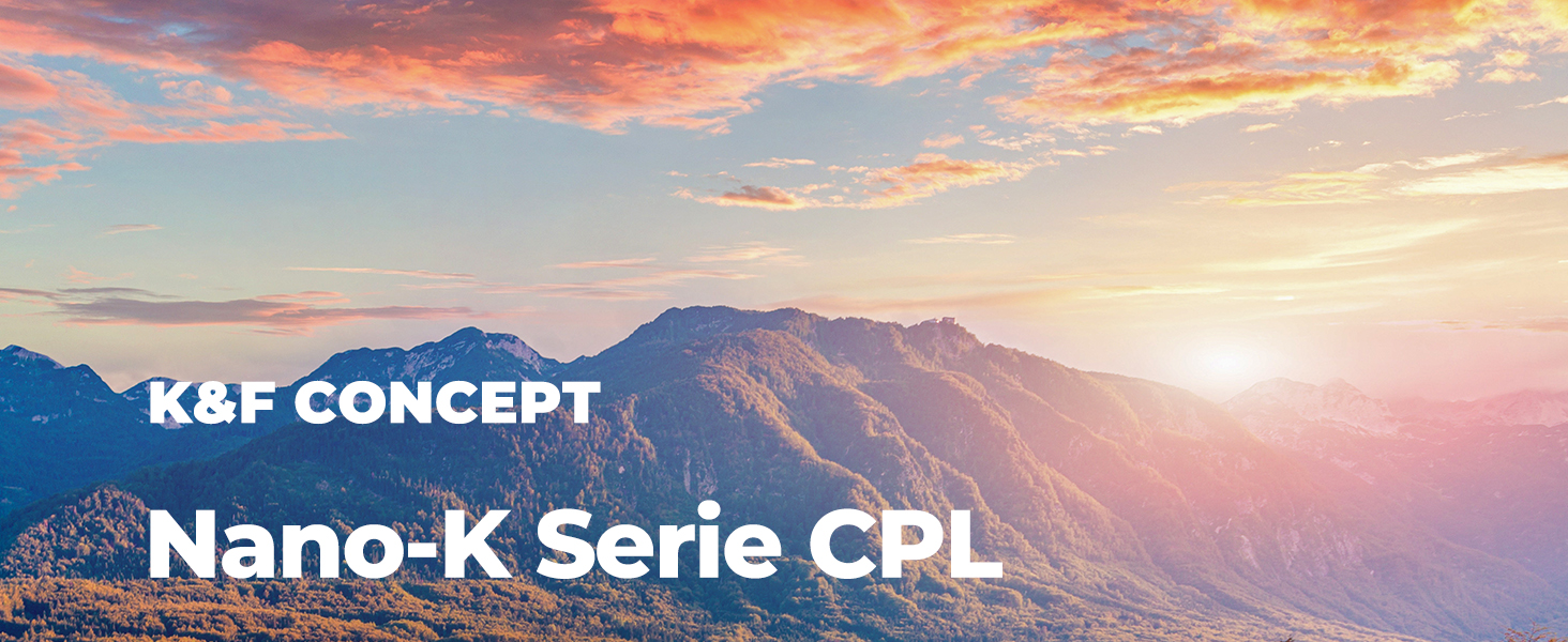 Поляризаційний фільтр K&F Concept 58mm CPL з багатошаровим покриттям для об'єктивів фото- та відеокамер, стрічка для фіксації кришки об'єктива, універсальна кришка об'єктива (Nano-Klear)