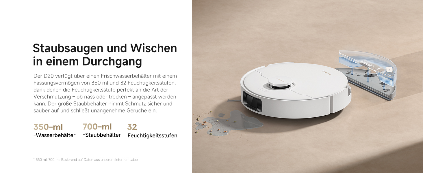 Робот-пилосос Dreame D10 Plus Gen 2 з функцією миття, автоматичним випорожненням, LiDAR-навігацією, потужністю 6000 Па та акумулятором на 285 хвилин