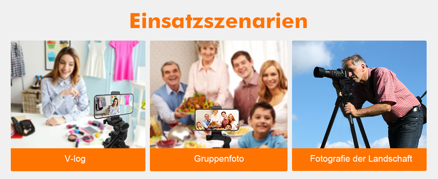 Штатив для камери та телефону GRIFEMA, 140 см, алюміній, з Bluetooth-пультом, регульований, сумісний з iPhone, Android, DSLR