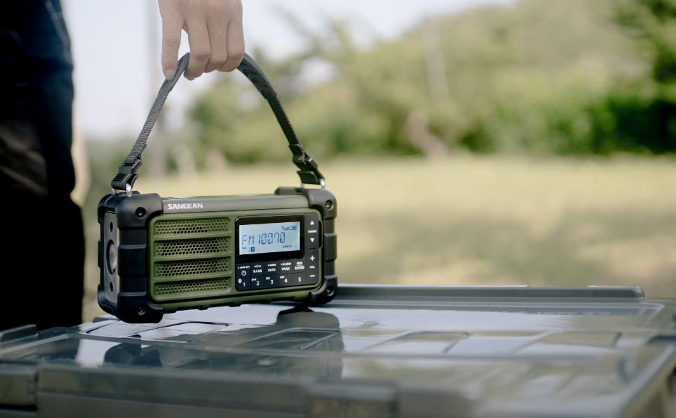 Радіо Sangean MMR-99: багатофункціональне, з ручкою, FM-RDS, Bluetooth, LED, IP55, для відпочинку та надзвичайних ситуацій
