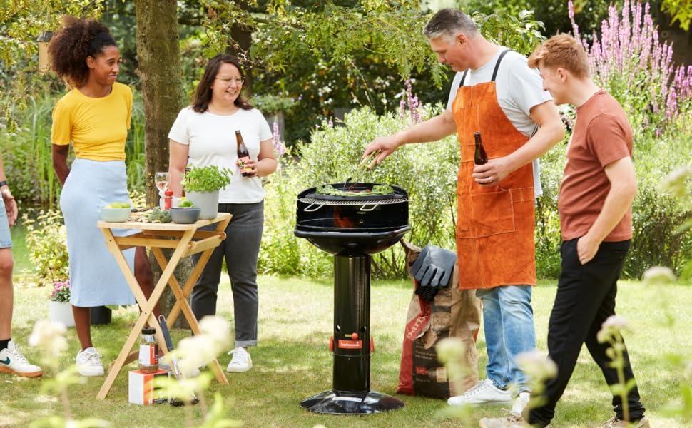 Вугільний гриль Barbecook Loewy 45 з вітрозахистом, для 6 осіб, чорний, 43x43x97 см (Ø 40 см)