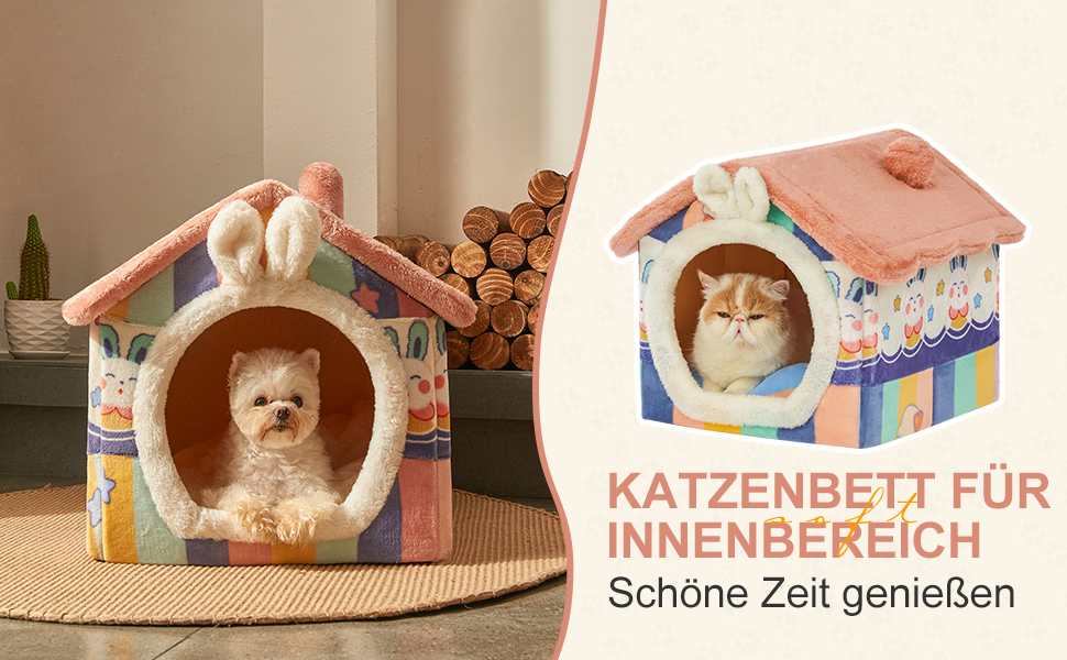 Будиночок для собак Rainbow Bunny з вушками кролика, L, для дому