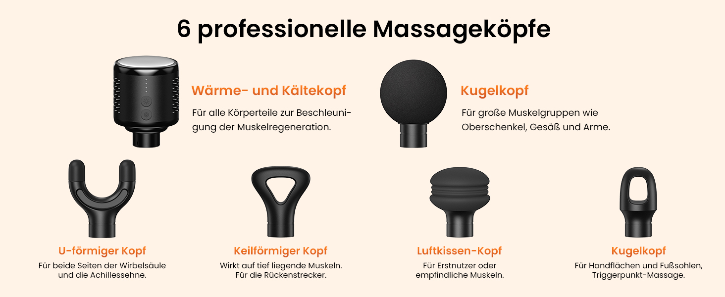 Масажер для м'язів Napre Massagepistole: 32 швидкості, кут налаштування, металевий подовжувач, чорний (нагрів/охолодження)