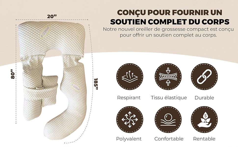 Подушка для вагітних Cocooning Serenity 360° - ергономічна, для сну на боці, знімний чохол