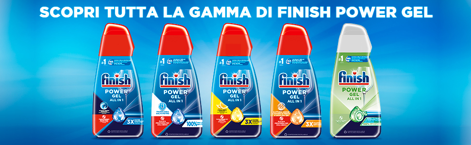 Рідкий засіб для посудомийних машин Finish Powergel, мультифункціональний, з лимоном, віджирюючий ефект, 120 мийок (4 упаковки по 600 мл)