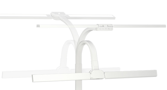 SIBRILLE Dual-Head LED Desk Lamp - Adjustable, Dimmable, Eye Protection, RGB - for Office, Home, and PC Use