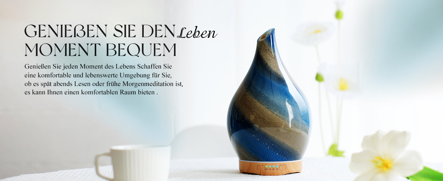 Дифузор ароматної олії Porseme 500 мл, скляний, ультразвуковий, з LED-підсвіткою 7 кольорів, для ефірних олій, тихий, для дому (Rosegold)