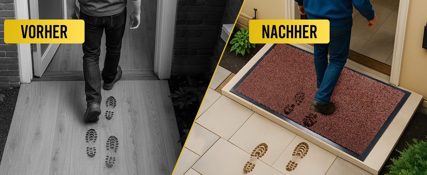 Привітальний килимок BLADO для дому та вулиці, протиковзкий та зносостійкий, коричневий, 60x80 см