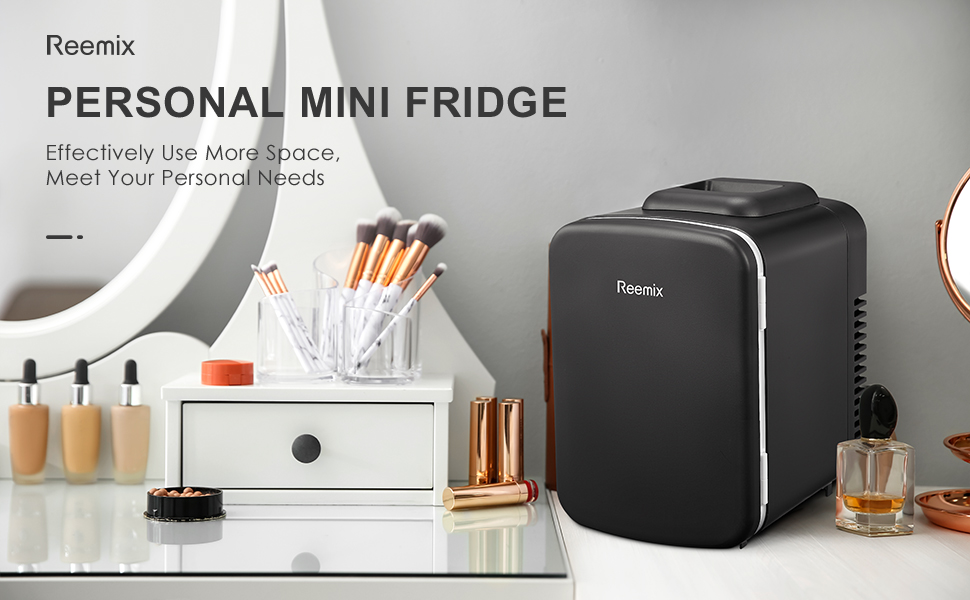 Reemix Mini Fridge - 4L / 6 Can Capacity - Portable Cooler & Warmer
