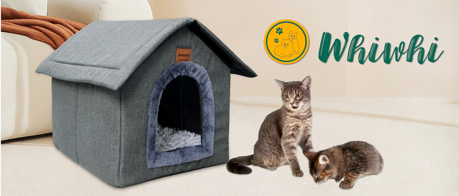 Будка для собак та котів з м'яким знімним подушкою, 40x35x40 см, темно-сірий