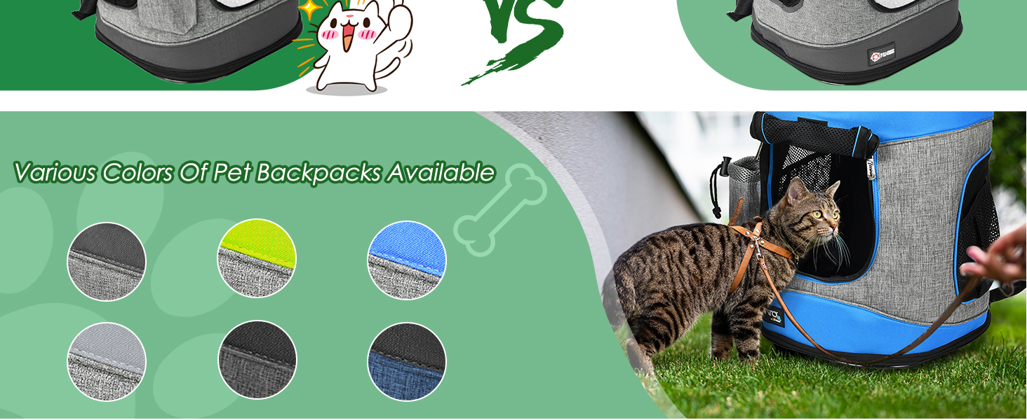 Рюкзак для тварин Kritter Planet з сітчастими вікнами, дихаючий та складаний, для собак та котів, знімний килимок, для походів, велосипеда, активного відпочинку, 7 кг, світло-сірий