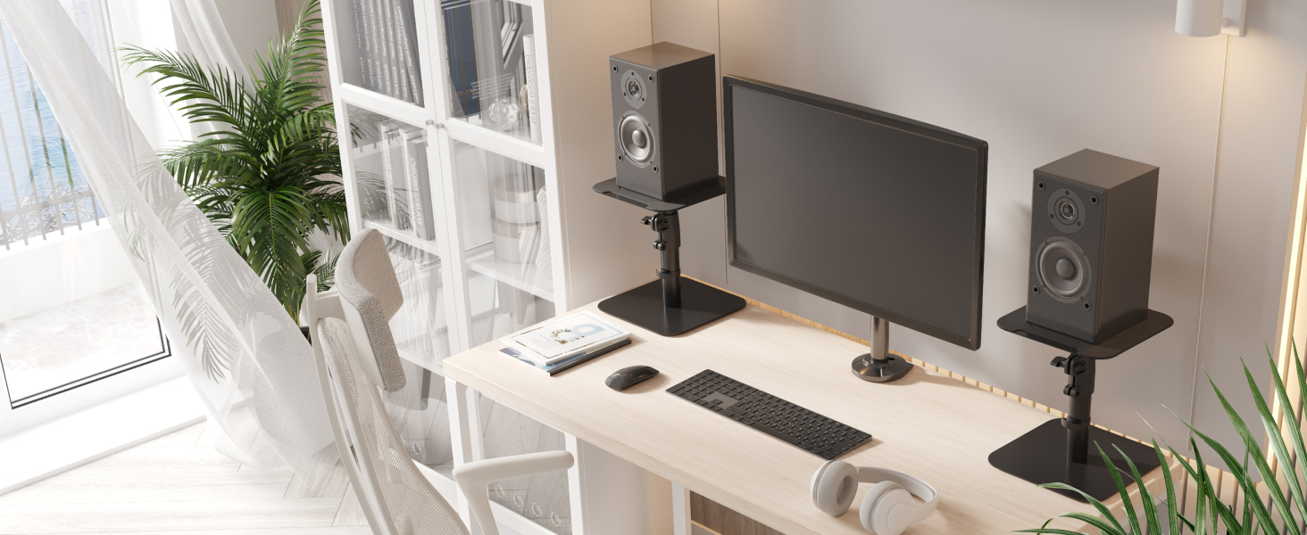 Підставка для колонок RICOO: 2 шт., регульована висота, для ПК, ТВ, студійного обладнання, універсальна, LH069-T