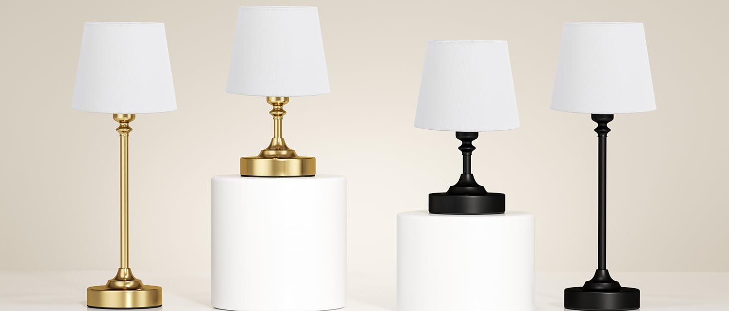 LED настільна лампа бездротова з торшером з льону, сенсорне керування, регулювання яскравості, USB-C, для спальні, вітальні, мідна, 40 см