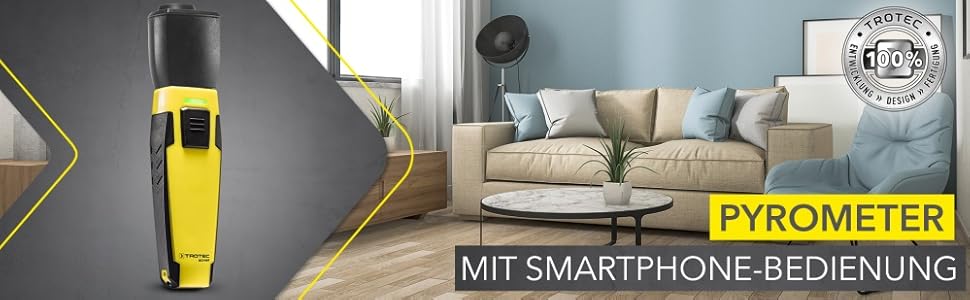 Інфрачервоний термометр Trotec BP21 – Лазерний пірометр з визначенням точки роси, діапазон вимірювання -35°C до +800°C