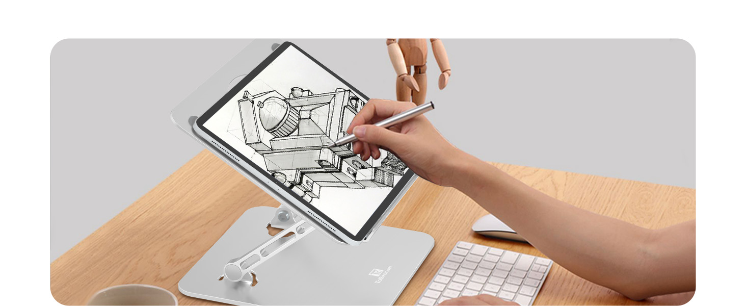 Підставка для ноутбука Ergonomic з алюмінію, регульована по висоті та складна, стабільна та з неслизьким покриттям, покращена вентиляція, сумісна з MacBook (до 15,6 дюймів), срібна