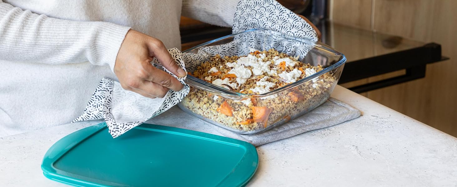 Форма для запікання Pyrex FTE RECT PX 40x27 см, 4,5 л, боросилікатне скло, зелена