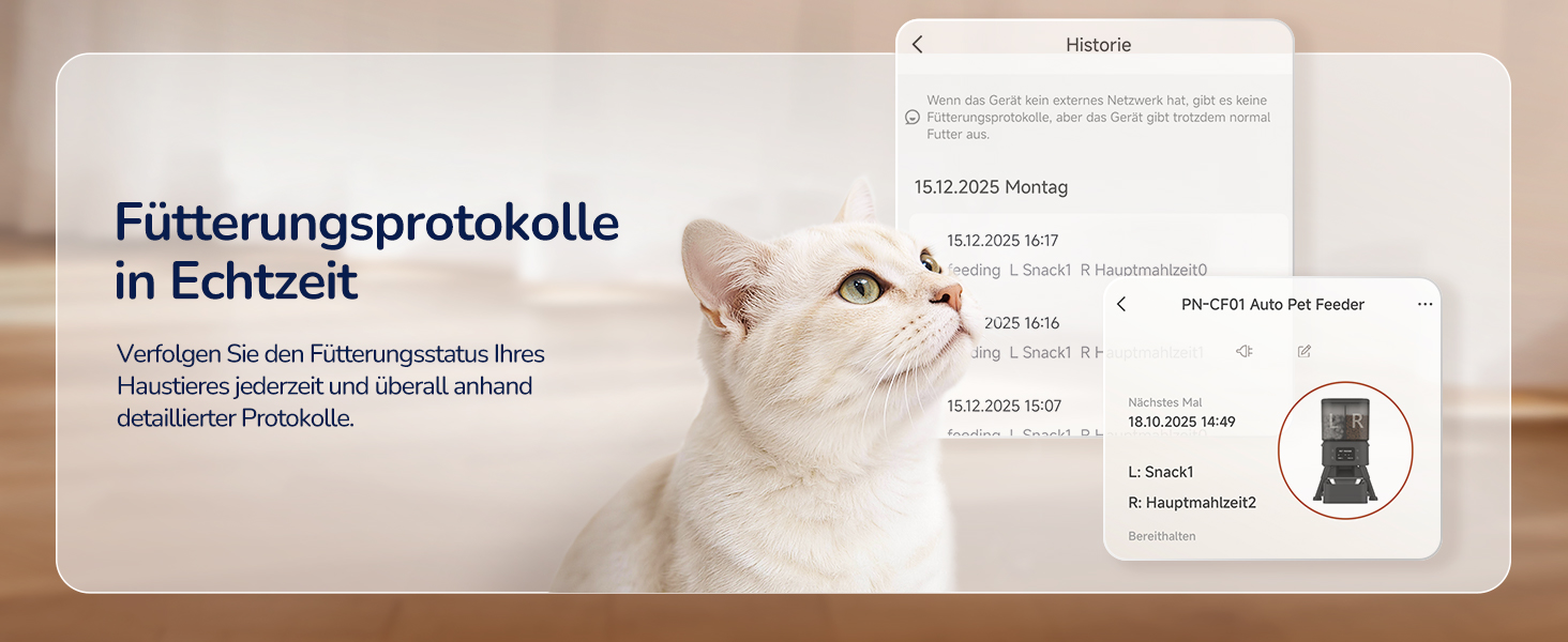 Автоматичний годівник для котів PalNests 4L з Wi-Fi, програмований таймер, сухий корм для котів/собак