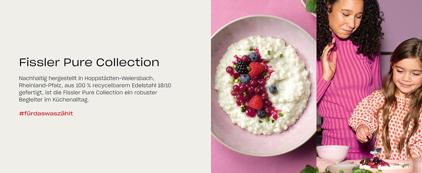 Каструля Fissler Pure Collection з нержавіючої сталі (Ø 16 см, 1,4 л) з кришкою, внутрішньою шкалою, для індукційних плит