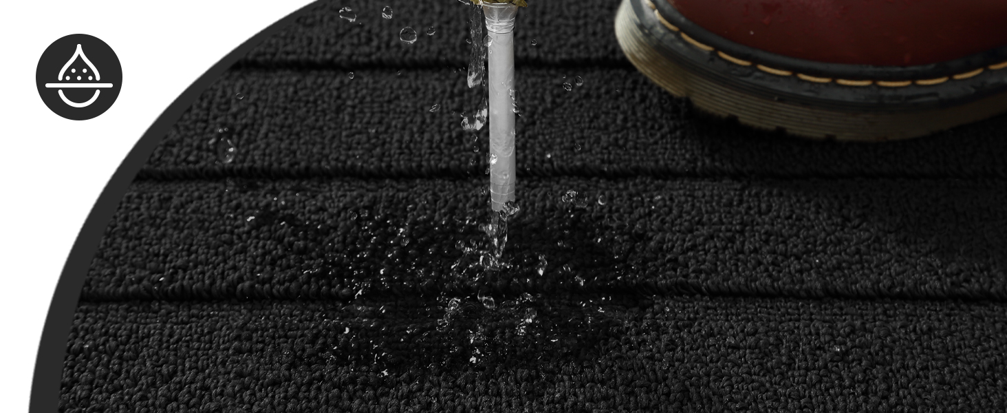 Килимок для дому COLOR&GEOMETRY 44x76 см – чорний, машинного прання, протиковзкий, вбираючий, мінімалістичний дизайн для входу, порогу та коридору