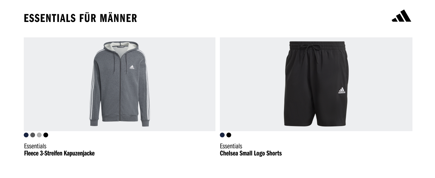 Чоловіча толстовка-худі Adidas Essential Three Stripes на блискавці, френч-террі, чорна/біла, розмір XL