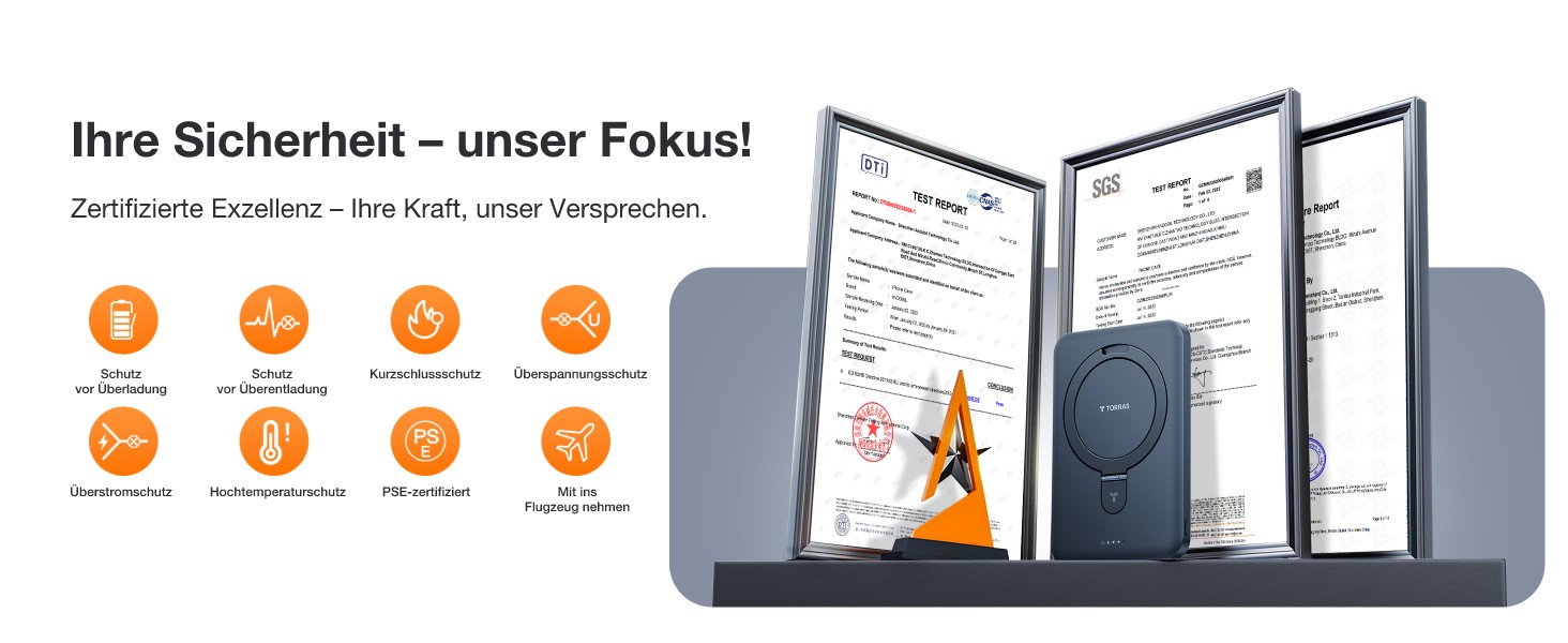 Портативний зарядний акумулятор TORRAS 5000mAh з MagSafe, USB-C, 22.5W PD, для iPhone 17 Pro Max та інших моделей, чорний