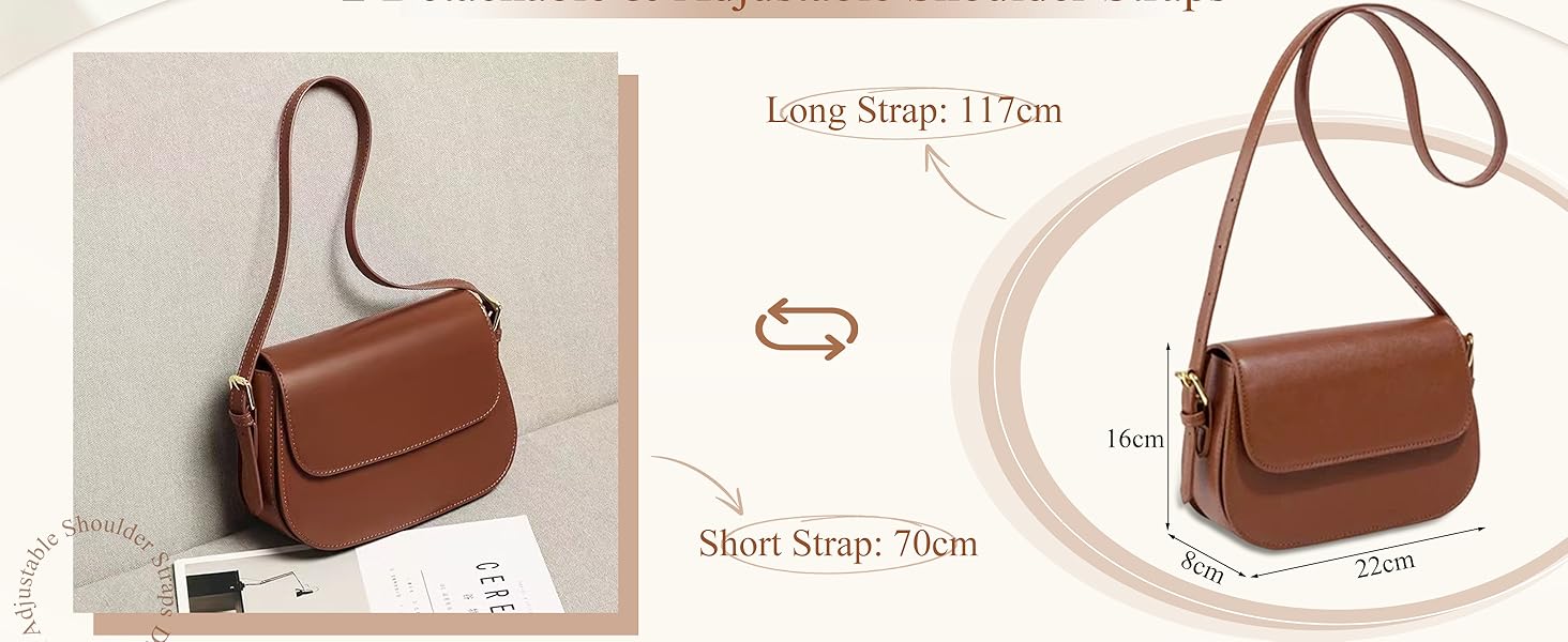 Сумка жіноча через плече з PU шкіри, маленька сумка-шопер для повсякденного використання, роботи та відпочинку (Коричнева)
