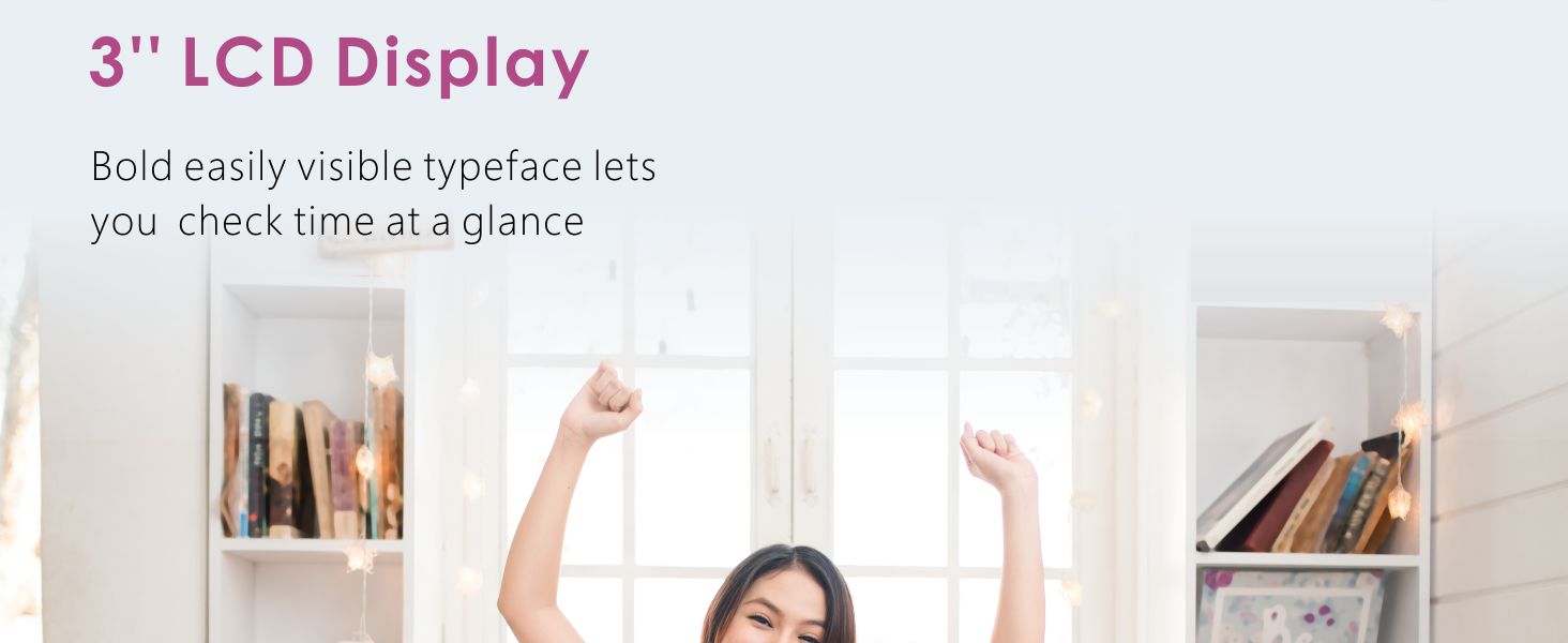 Цифровий туристичний годинник Plumeet з будильником, сонливим режимом, нічним світлом, великим дисплеєм (час, місяць, дата, будильник), м'яким звуком (фіолетовий)