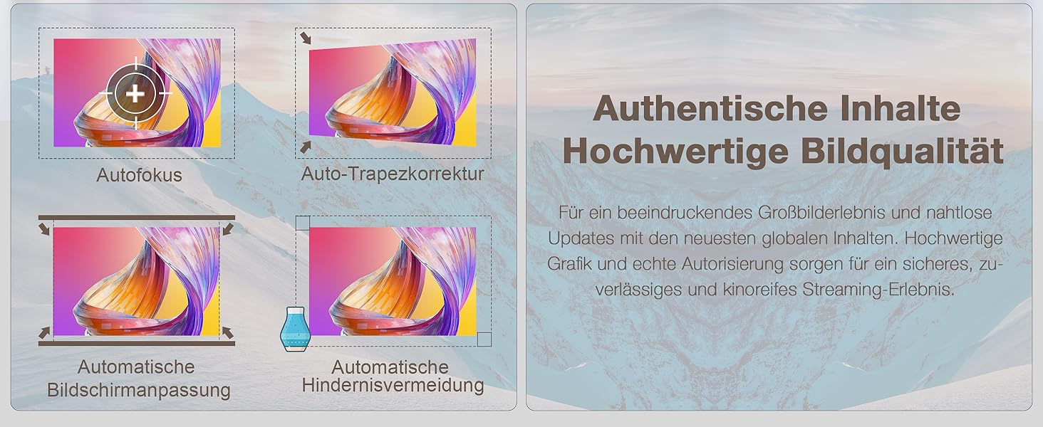 Mini проєктор VOPLLS 4K з автофокусом та корекцією трапеції: Full HD WiFi6 Bluetooth, 700ANSI, для дому та на вулиці (Чорний)