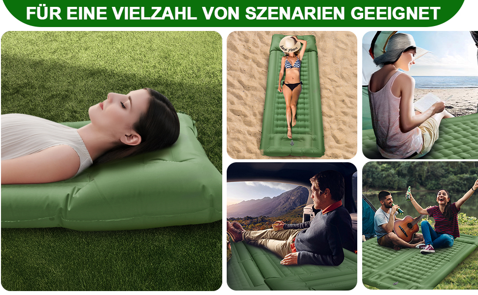 Саморозгортальний килимок Isomatte 12 см, з подушкою для кемпінгу, надувна повітряна матрацна, легкий, компактний, з насосом для відпочинку на природі, походів, намету, пляжу