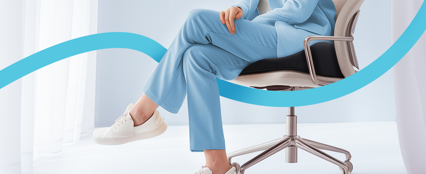 Ортопедична подушка для сидіння Benazcap Donut – для офісного крісла, авто та інвалідного візка. З ергономічної піни пам'яті для геморою, ішіасу, вагітності та після пологів (чорний)