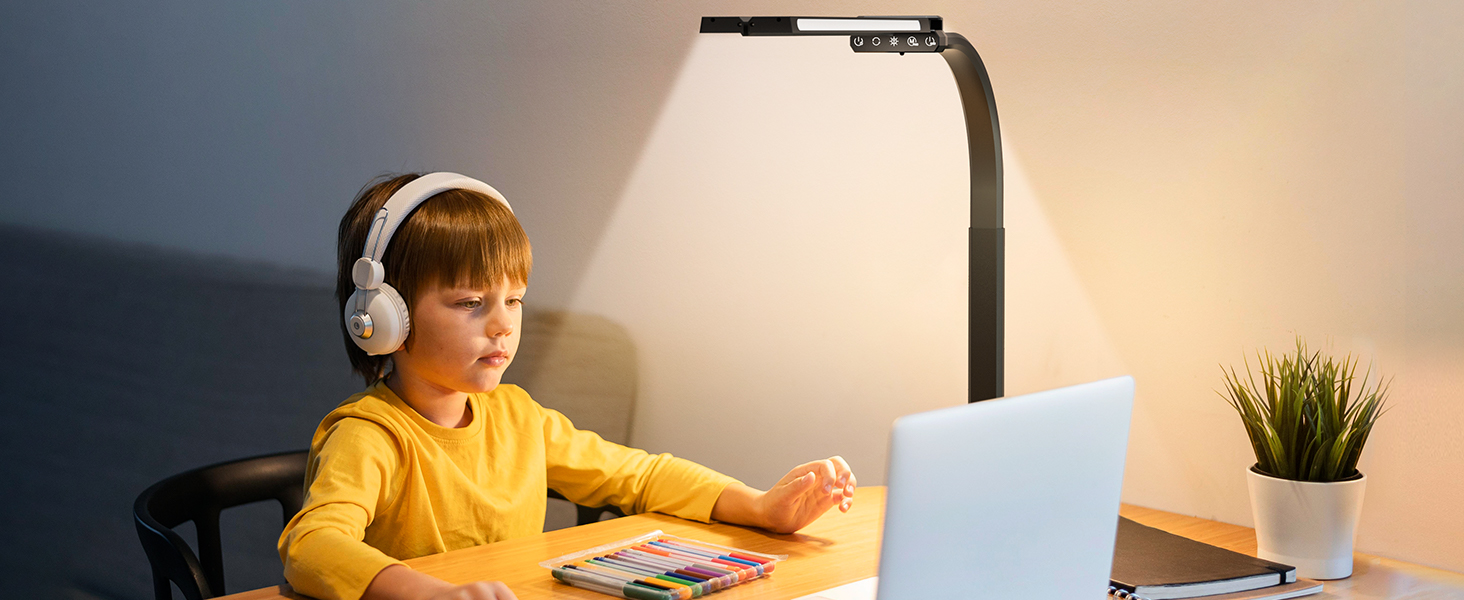 SIBRILLE Dual-Head LED Desk Lamp - Dimmable, Adjustable, RGB, Eye Protection for Office & Home