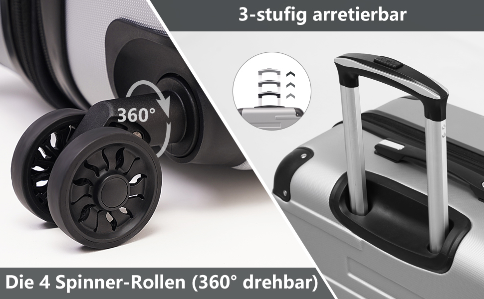 Валіза COOLIFE: жорсткий корпус, ручка-телескопічна, ABS, з TSA-замком, 4 колеса (темно-зелений, ручна поклажа)