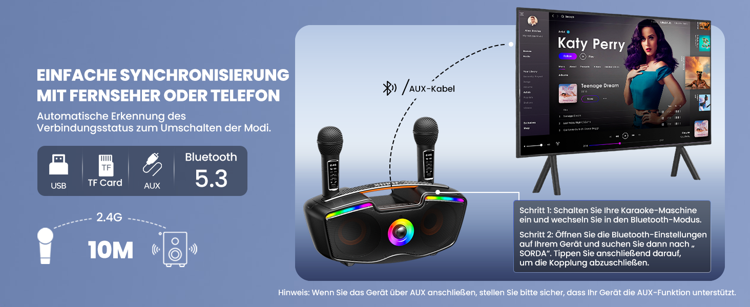 Bluetooth-караоке машина для дорослих та дітей, портативна 80W акустика з 2 бездротовими мікрофонами, регулятором ехо, підтримка USB/AUX/TF-картки, ідеальний подарунок для дому та вулиці