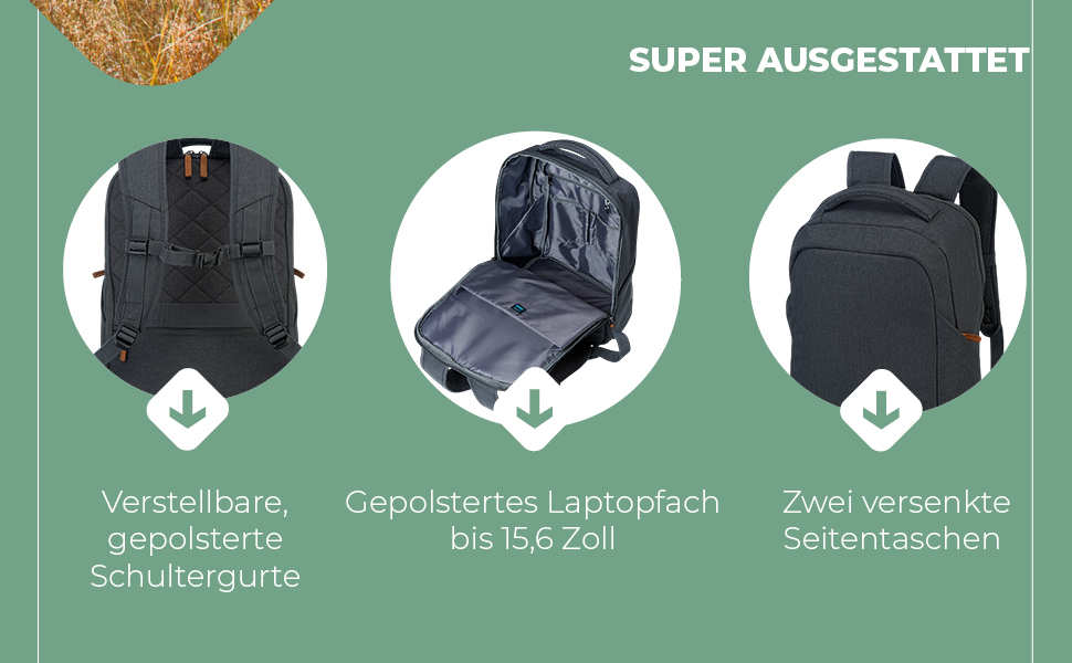 Антивандальний рюкзак Travelite SAFETY BASICS з потайною блискавкою, для подорожей, з відділенням для ноутбука до 15,6 дюймів, 23 л, 46 см