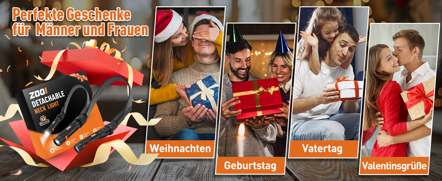 Ліхтарик на шию магнітний для читання ZOOI - подарунок для чоловіків, тата на День батька, оригінальний презент