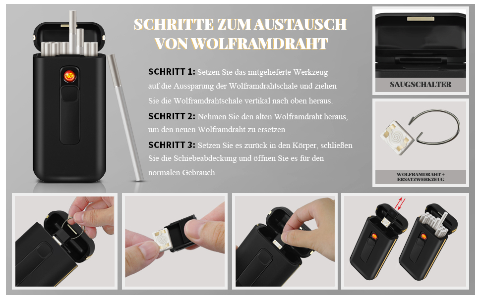 Електронне табакерне аксесуар Lafagiet XL666: кейс для сигарет з запальничкою, LED-дисплей, 18 шт. King Size, подарунок для чоловіків