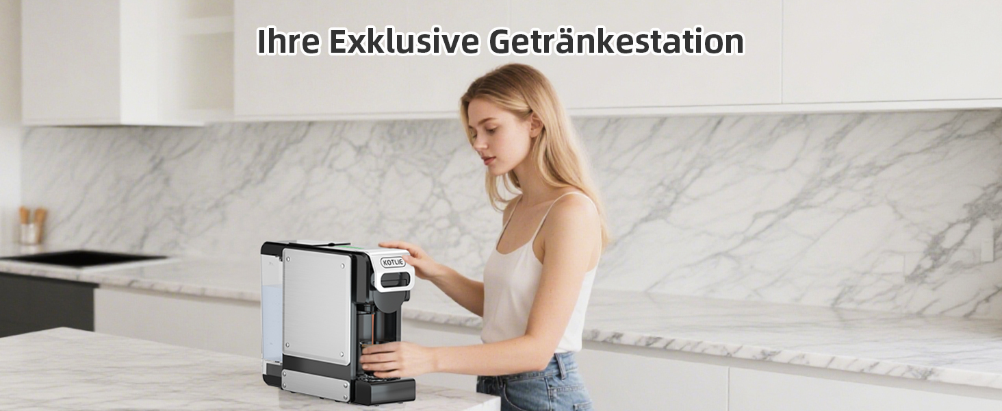Кавомашина KOTLIE ST-550 Multi-Kapsel: 4-в-1 для Nes Original, Dolce Gusto, MIO та меленої кави, 19 Bar, 19 Bar, 7 рівнів об'єму води