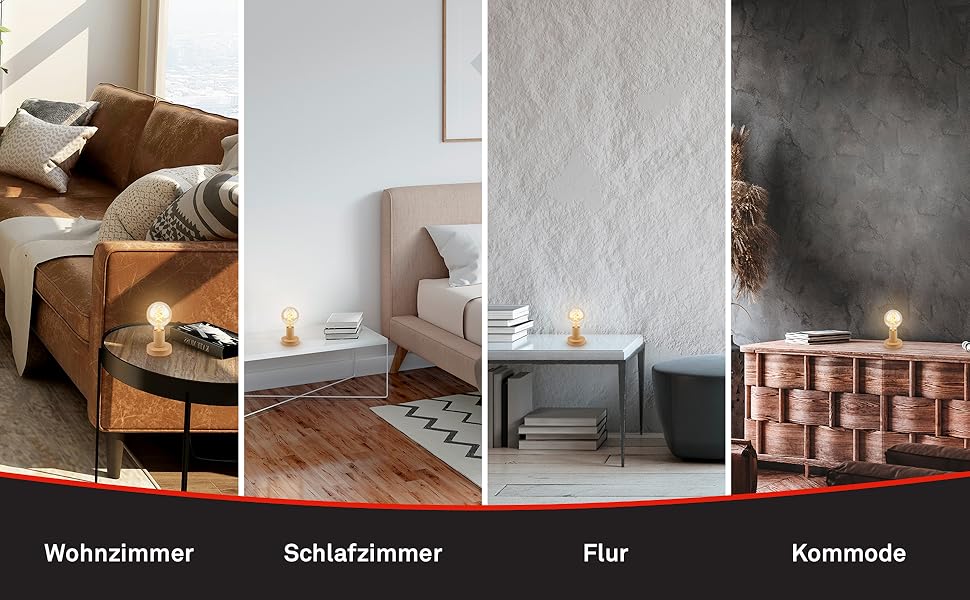 BRILONER Настільна лампа мініатюрна, ретро/вінтаж, E27, 10W, для дому, офісу, читання, 10x9 см, дерево/метал